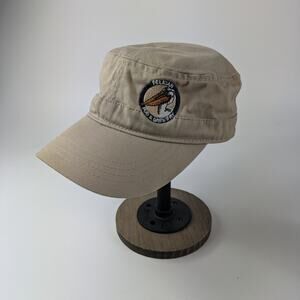 Pelican Pub & Brewery Military Cap Mens Army Hat Breweriana Oregon Coast Tan